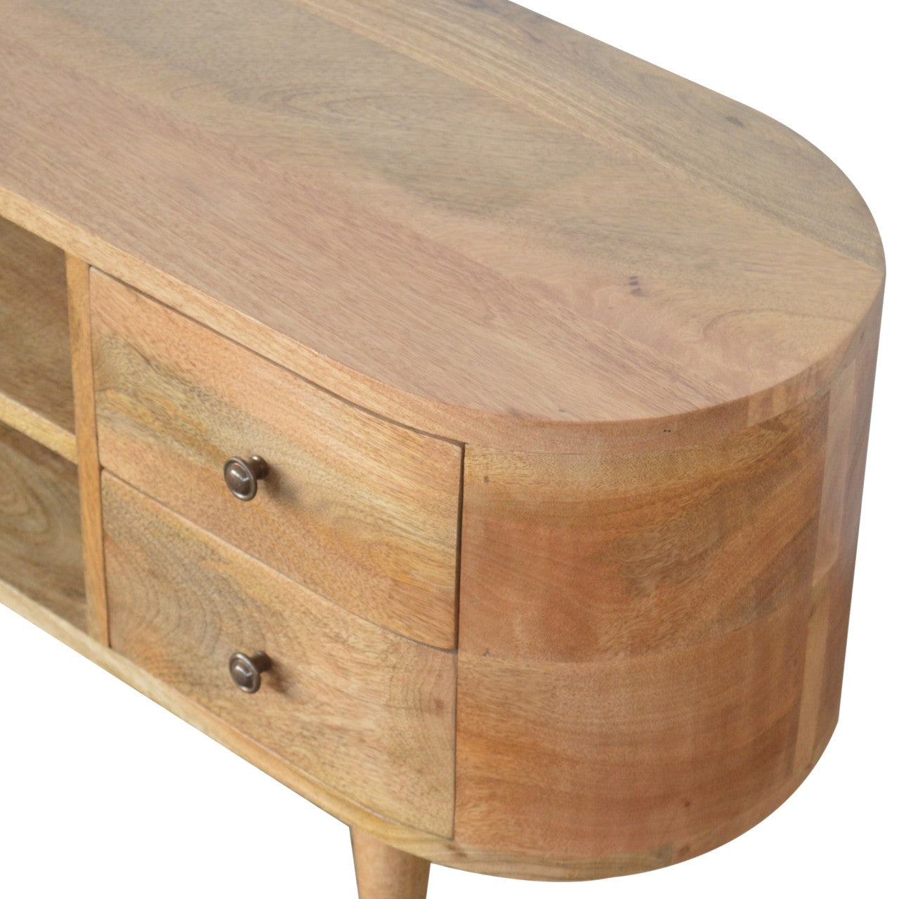 Rounded Entertainment Unit - Luxe Home Comforts
