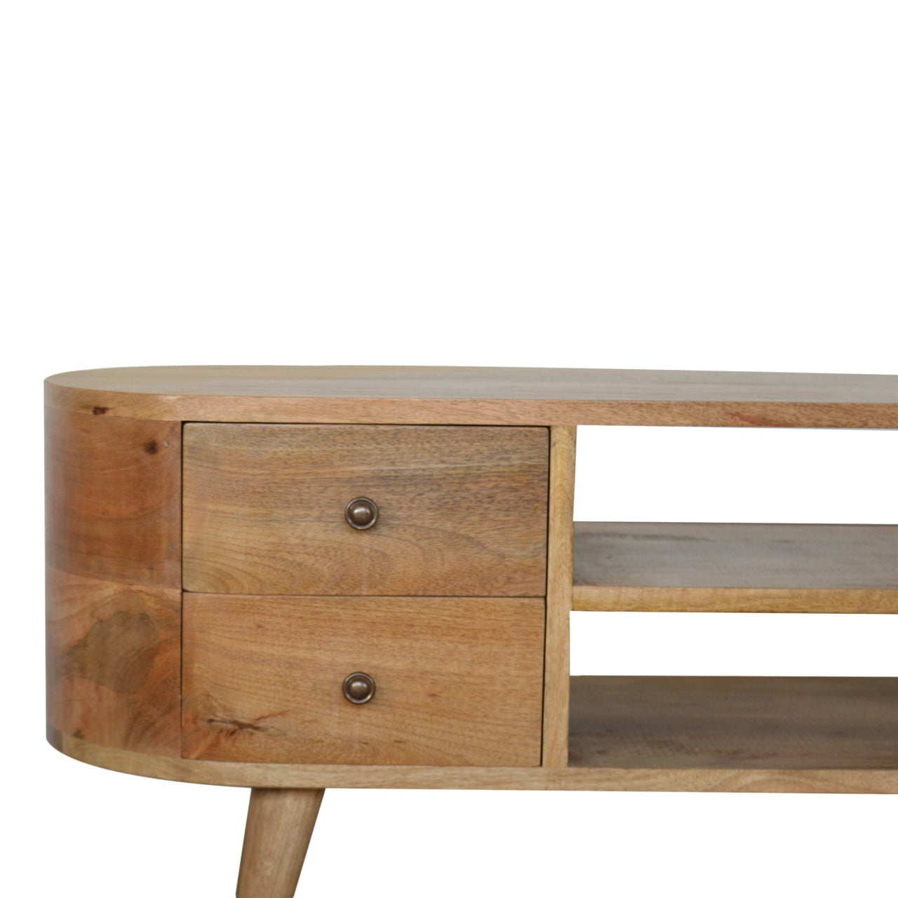 Rounded Entertainment Unit - Luxe Home Comforts