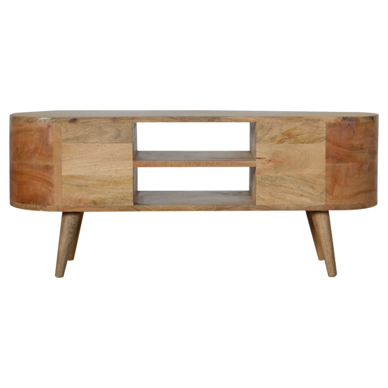 Rounded Entertainment Unit - Luxe Home Comforts