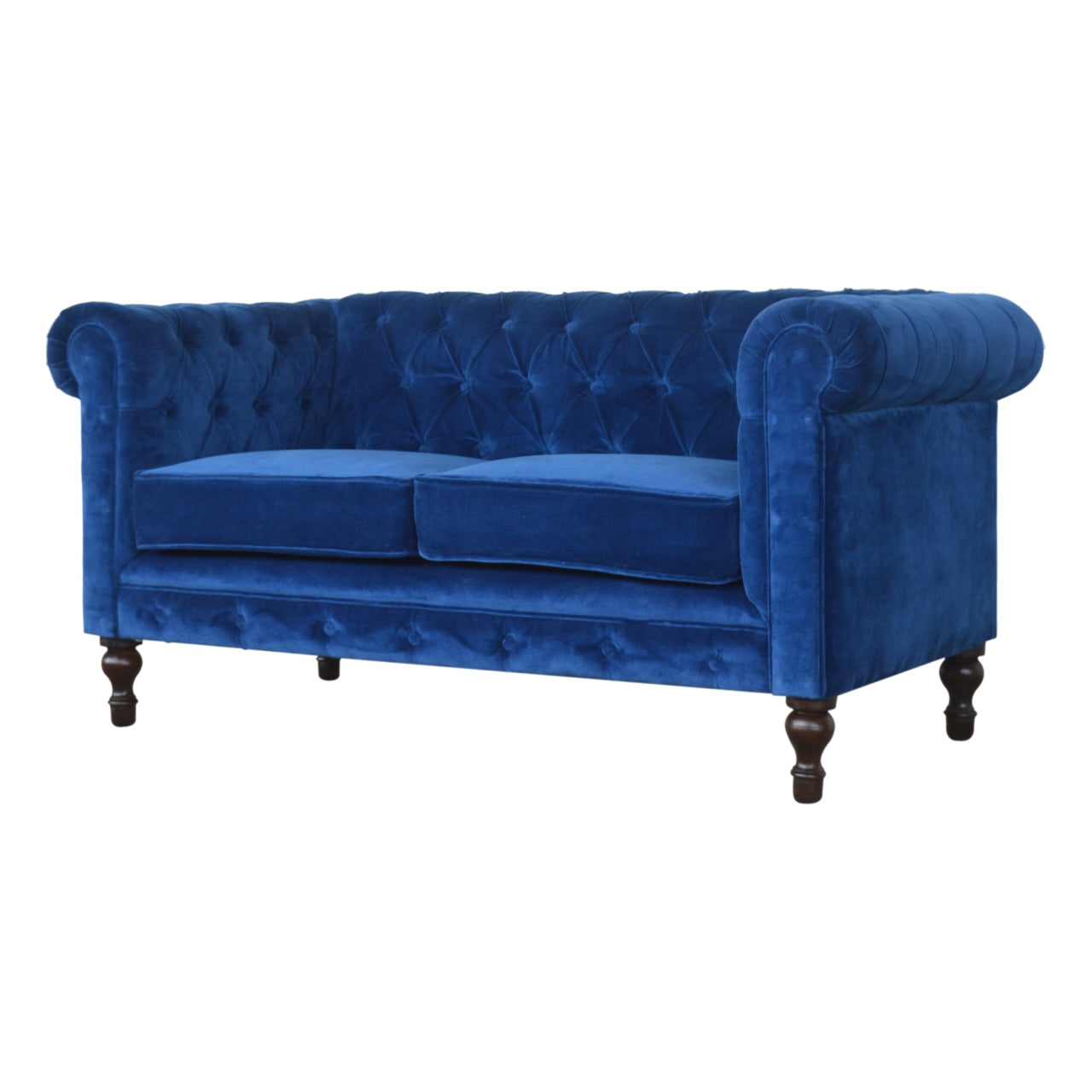 Royal Blue Velvet Chesterfield Sofa - Luxe Home Comforts