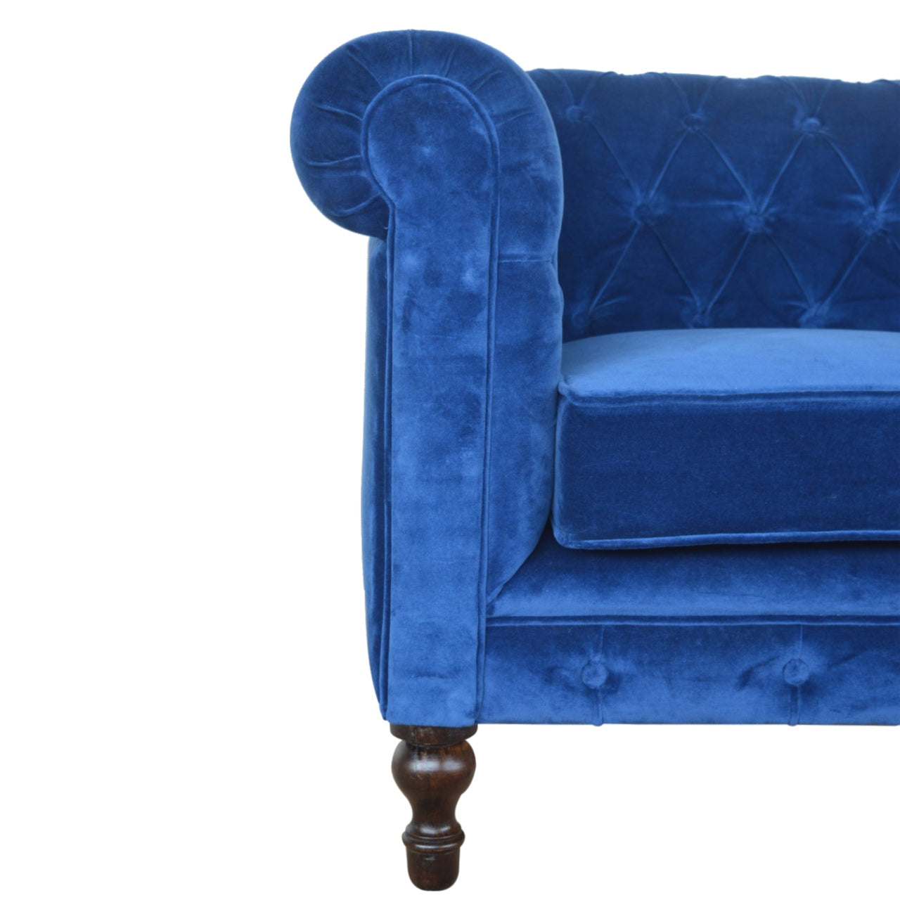 Royal Blue Velvet Chesterfield Sofa - Luxe Home Comforts