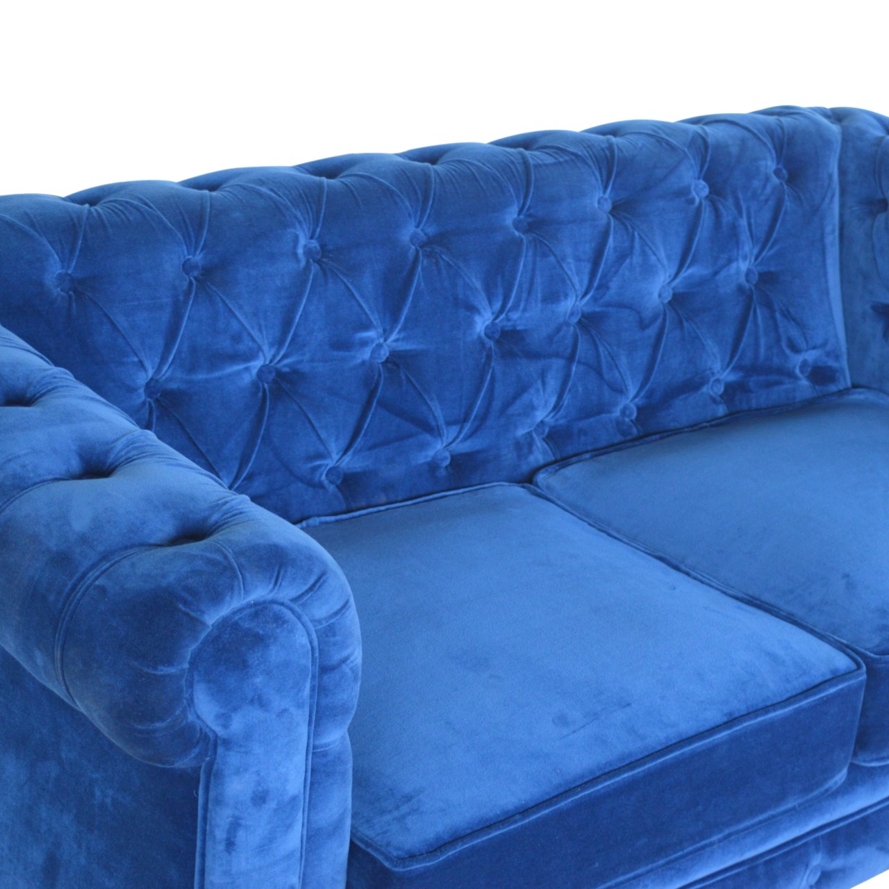 Royal Blue Velvet Chesterfield Sofa - Luxe Home Comforts