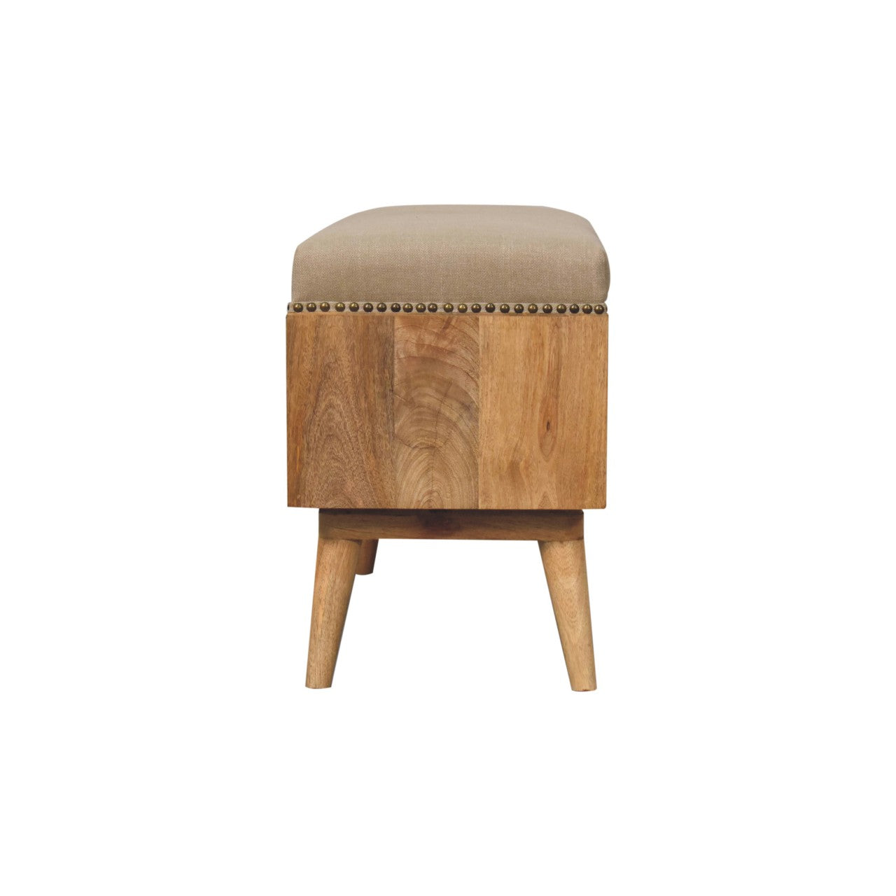 Studded Linen Open Bench - Luxe Home Comforts