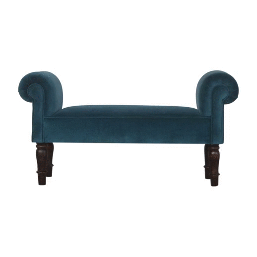 Teal Velvet Bench - Luxe Home Comforts
