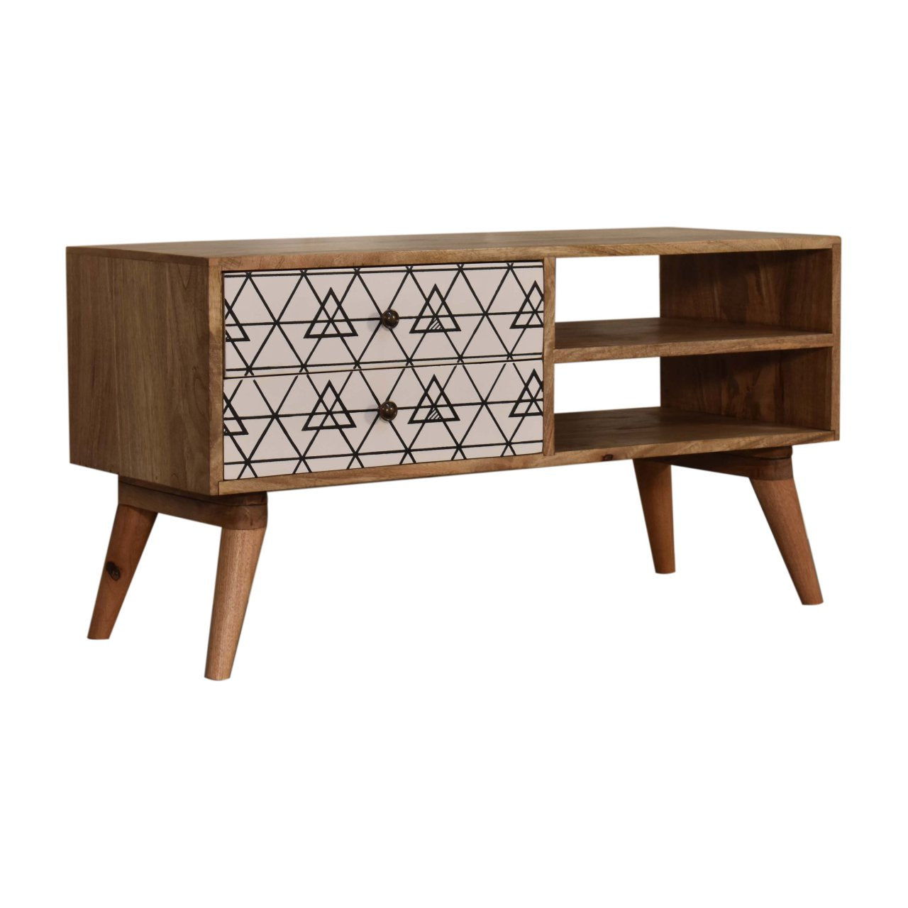 Triangle Printed Media Unit - Luxe Home Comforts