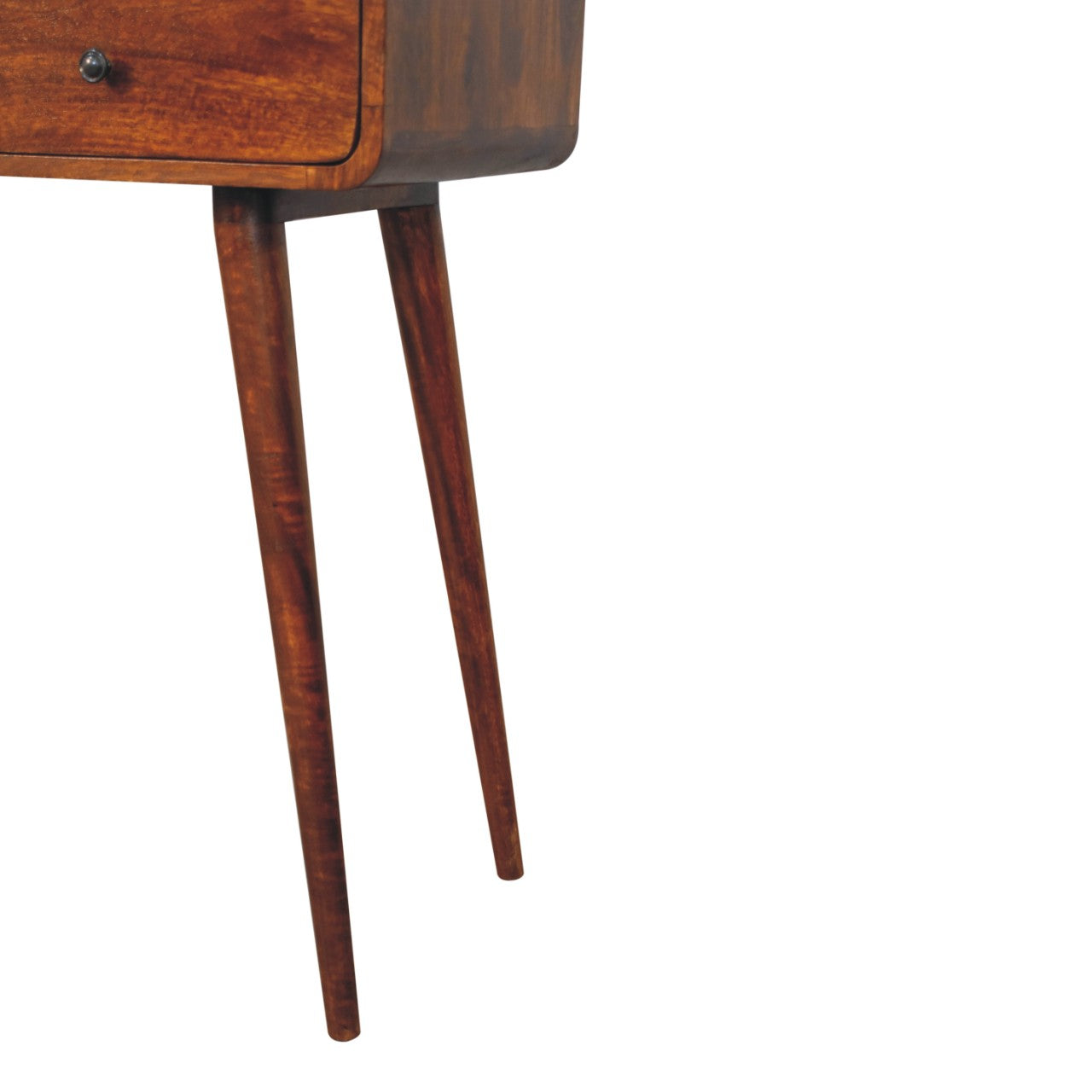 Triple Curved Chestnut Console Table - Luxe Home Comforts