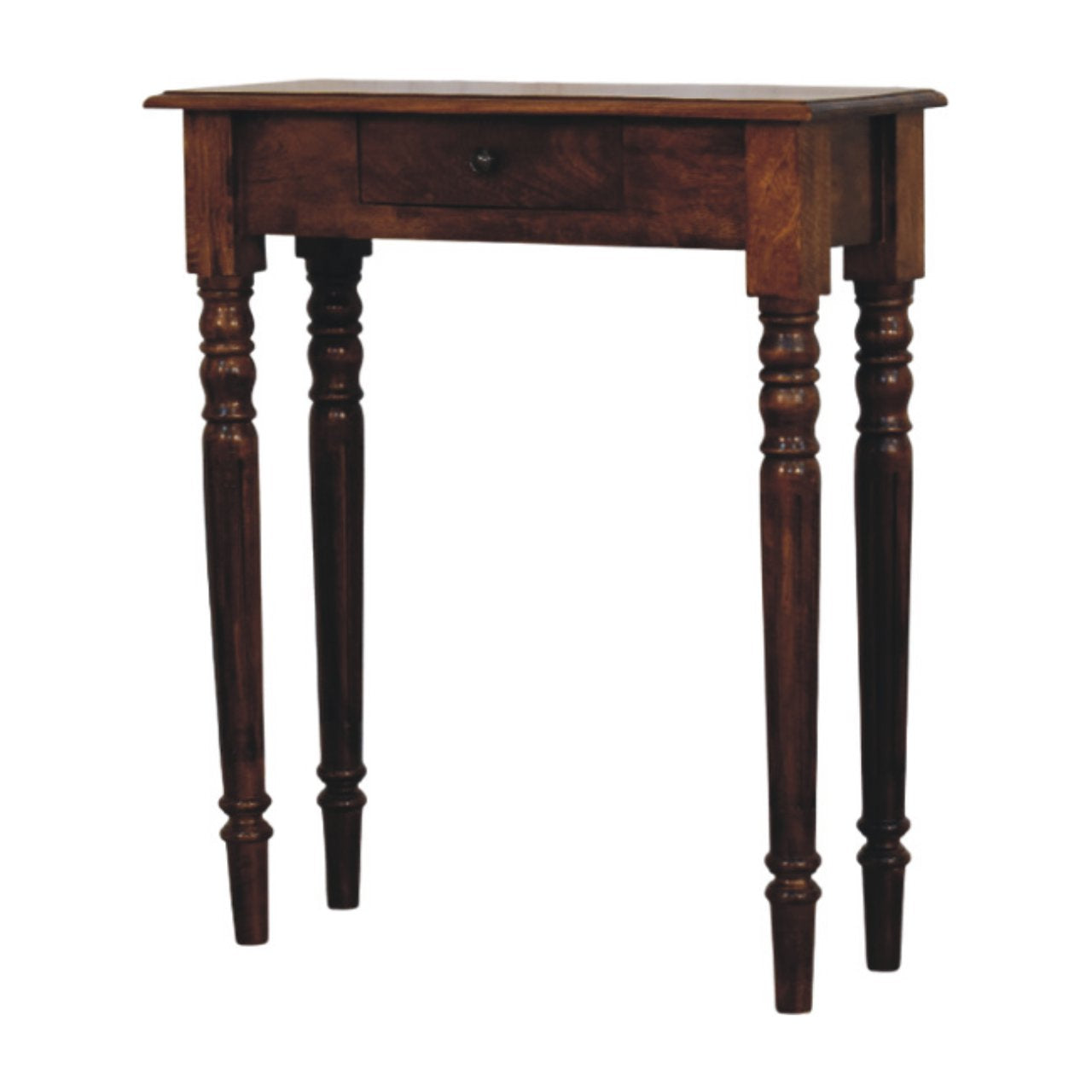 Turned Legs 1 Drawer Chestnut Console Table - Luxe Home Comforts