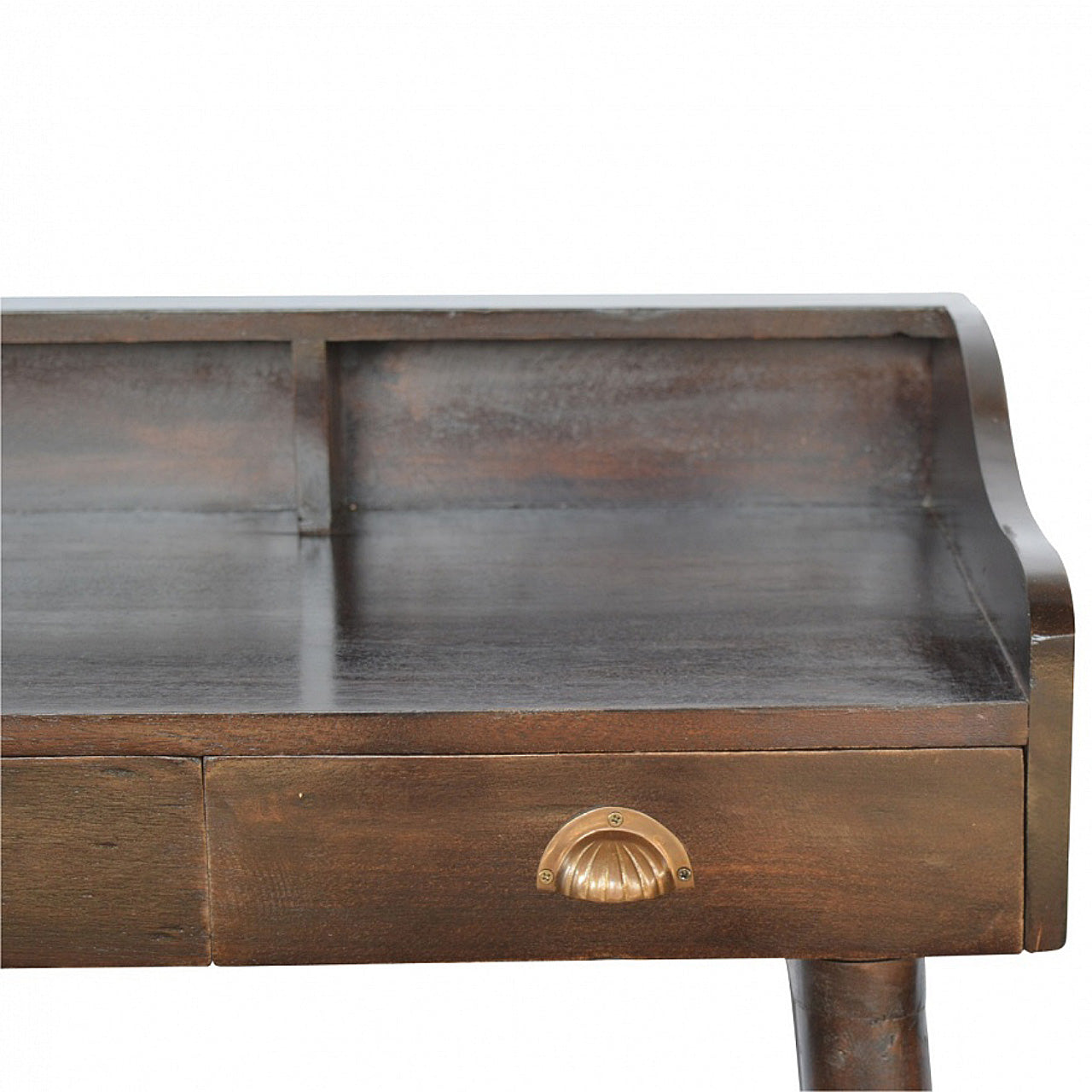 Walnut Gallery Shell Writing Desk - Luxe Home Comforts