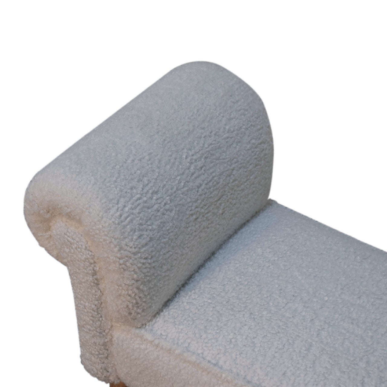 White Boucle Bedroom Bench - Luxe Home Comforts