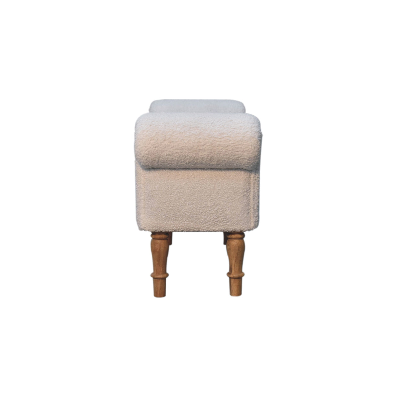 White Boucle Bedroom Bench - Luxe Home Comforts