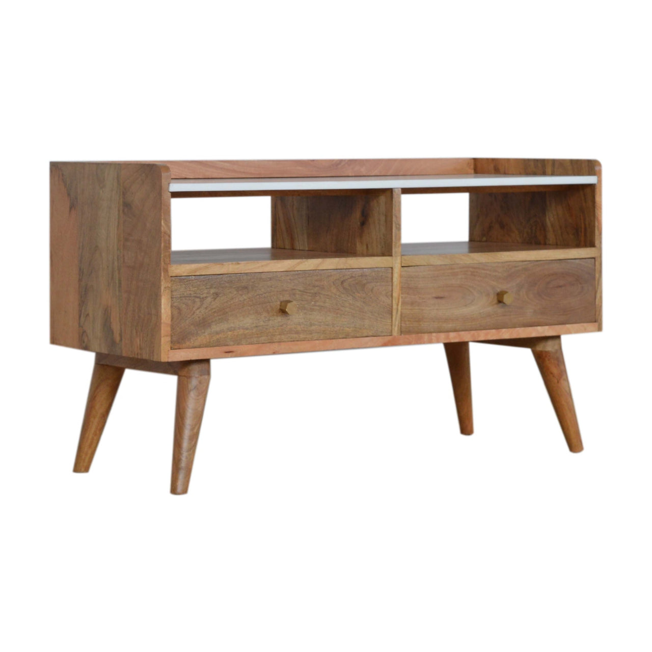 White Marble Top Media Unit - Luxe Home Comforts