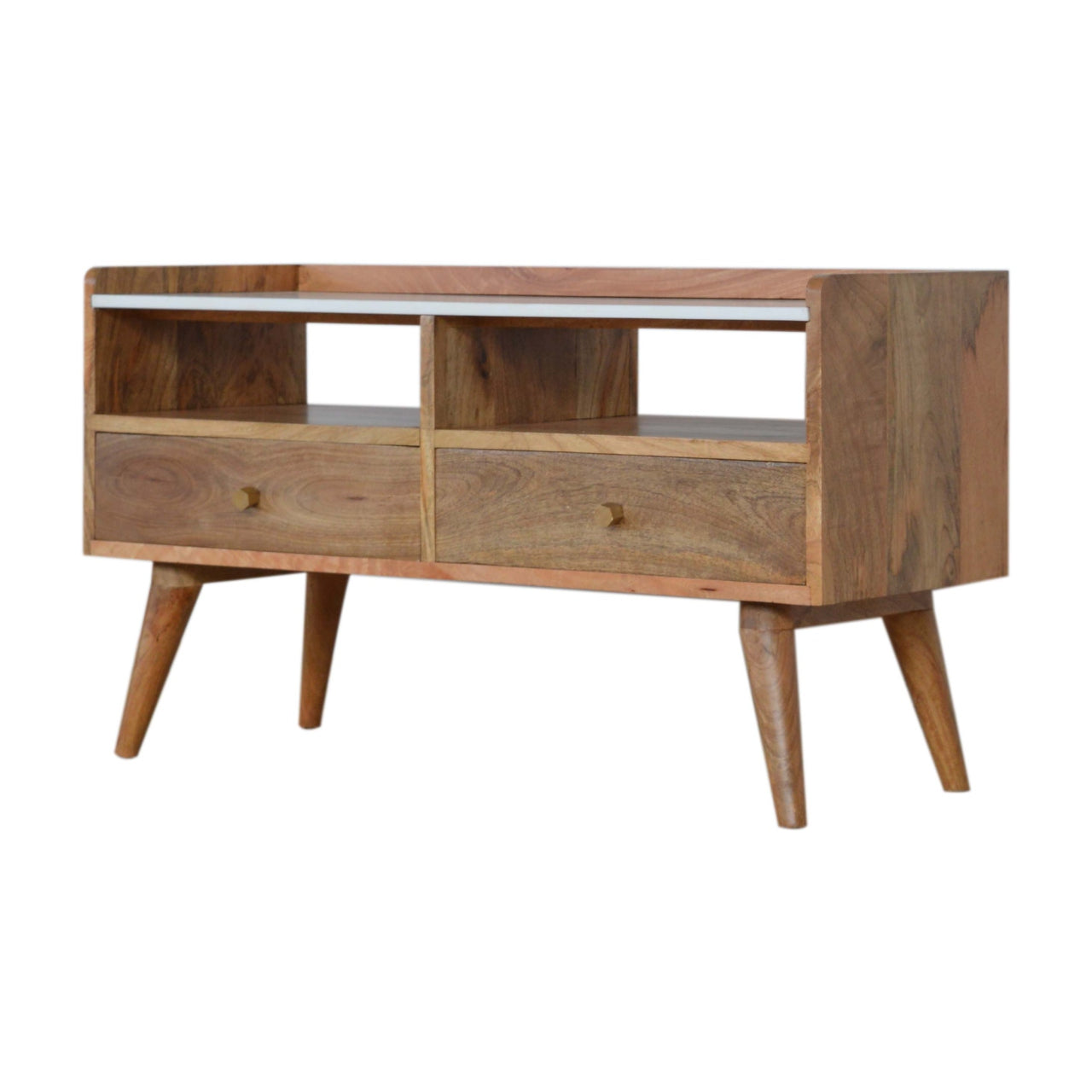 White Marble Top Media Unit - Luxe Home Comforts