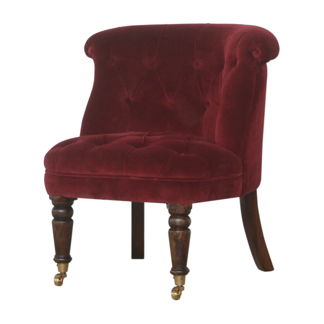 Wine Red Velvet Accent Chair - Luxe Home Comforts