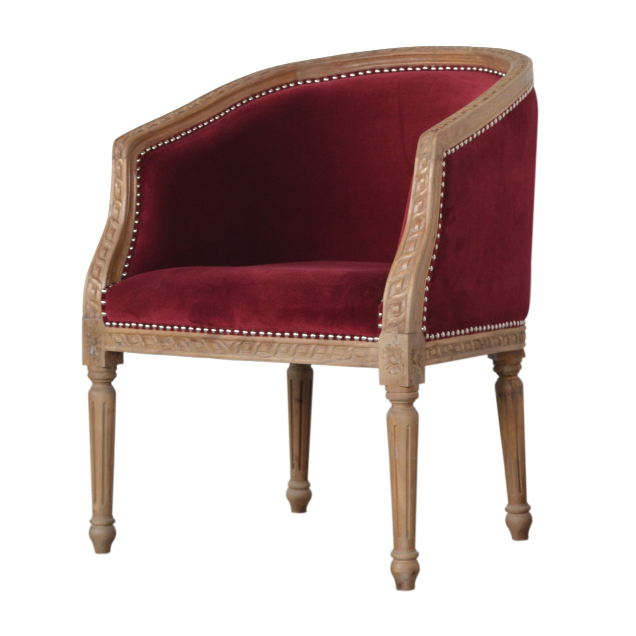 Wine Red Velvet Occasional Chair - Luxe Home Comforts