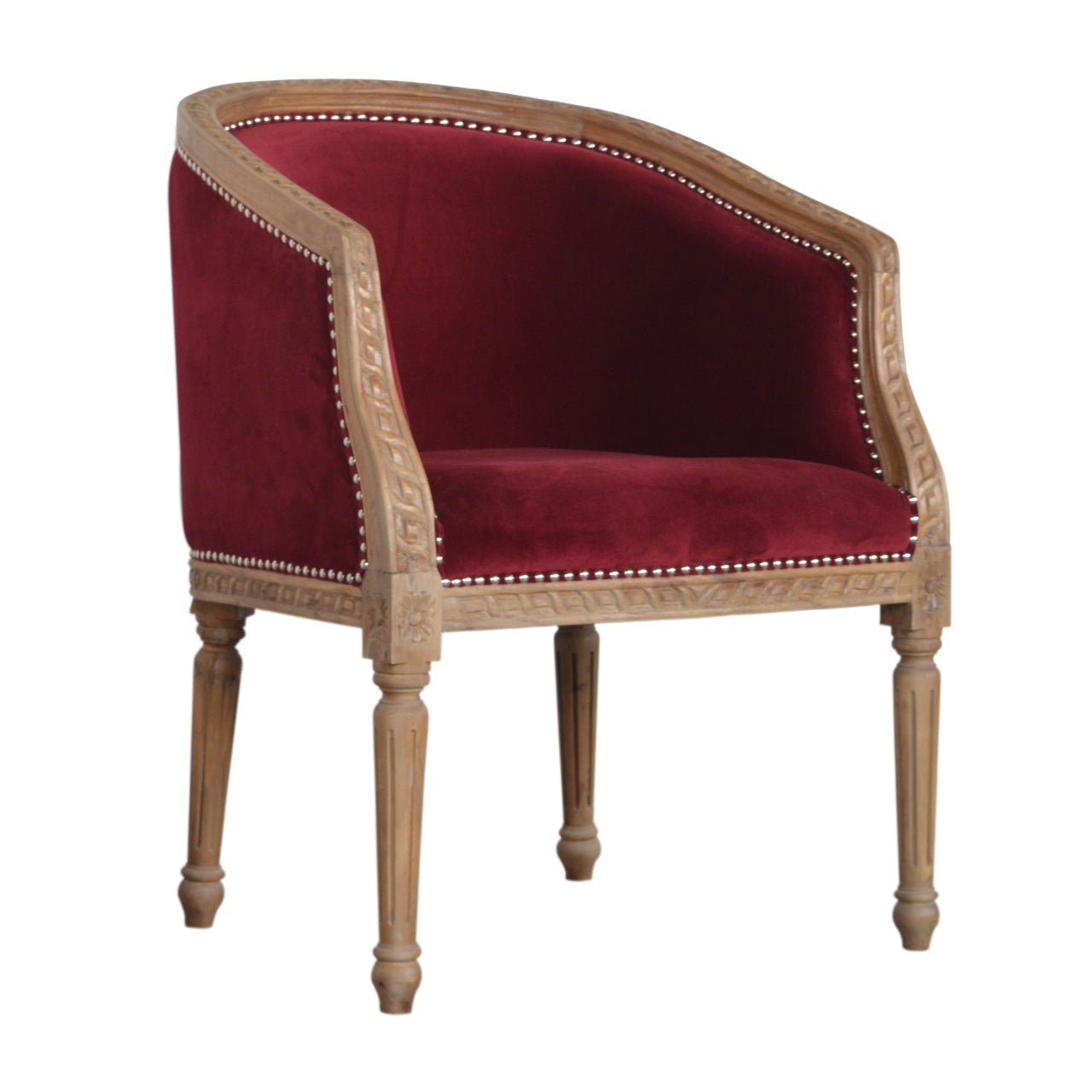 Wine Red Velvet Occasional Chair - Luxe Home Comforts