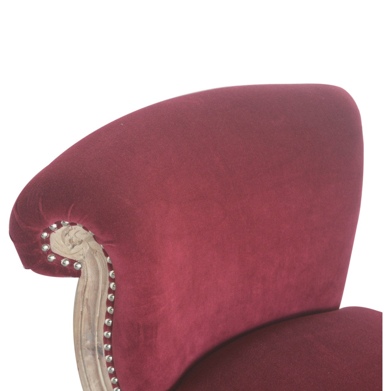 Wine Red Velvet Studded Chair - Luxe Home Comforts