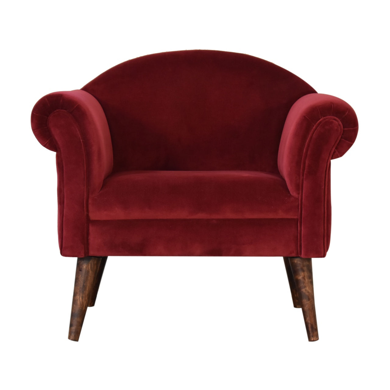 Wine Velvet Nordic Style Armchair - Luxe Home Comforts