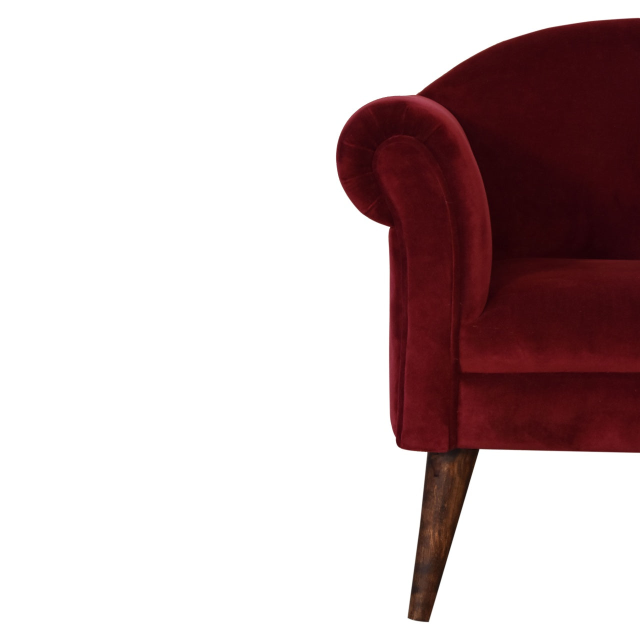 Wine Velvet Nordic Style Armchair - Luxe Home Comforts