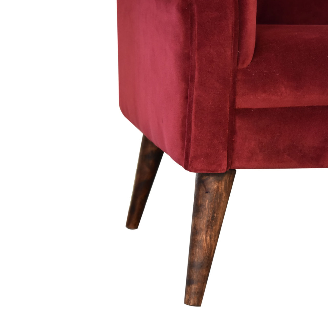 Wine Velvet Nordic Style Armchair - Luxe Home Comforts