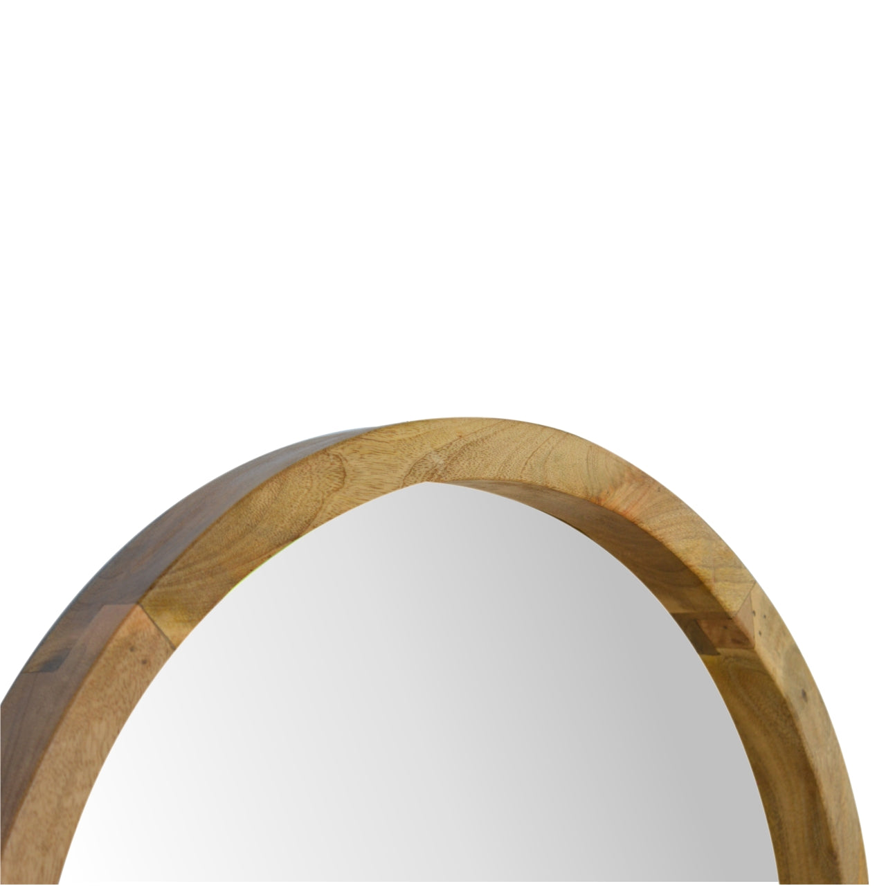 Wooden Round Mirror with 1 Shelf - Luxe Home Comforts