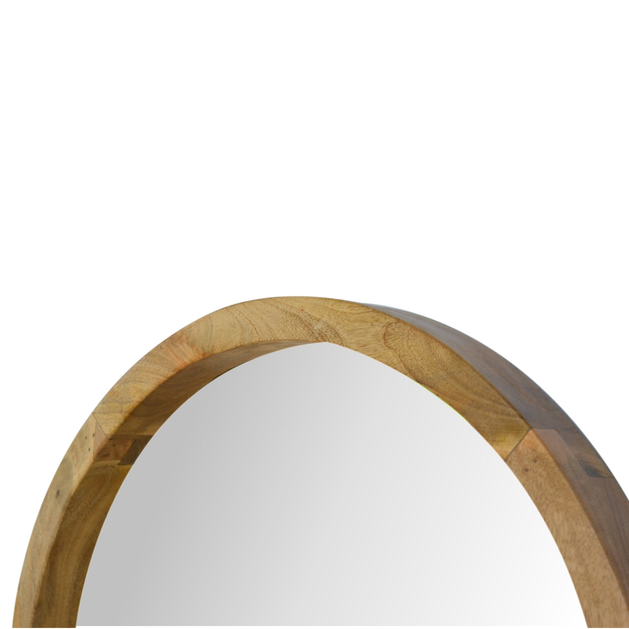 Wooden Round Mirror with 1 Shelf - Luxe Home Comforts