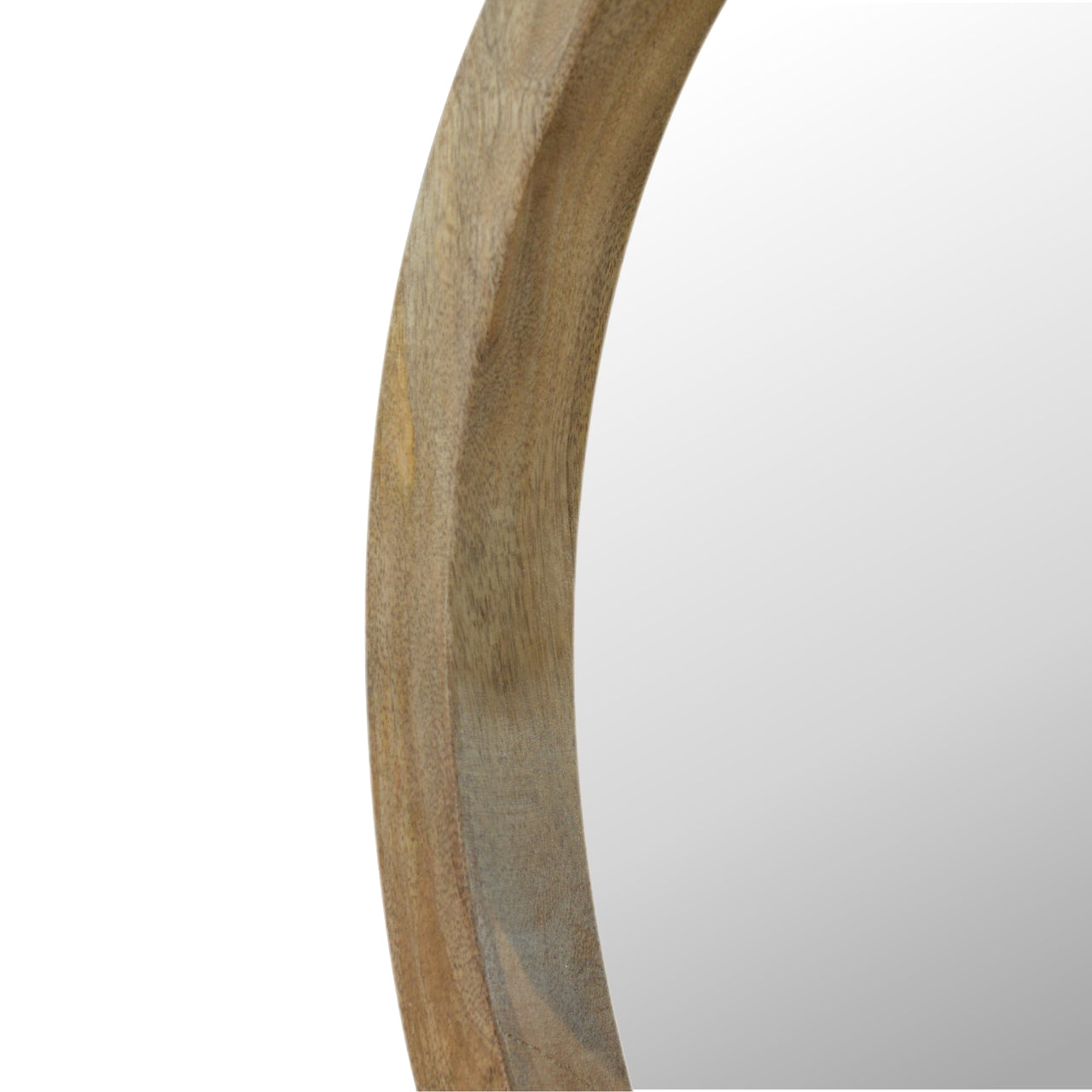 Wooden Round Mirror with 1 Shelf - Luxe Home Comforts