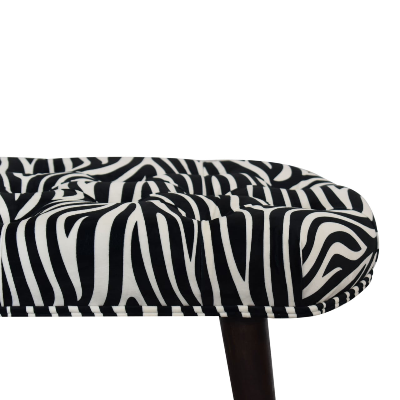 Zebra Print Deep Button Bench - Luxe Home Comforts