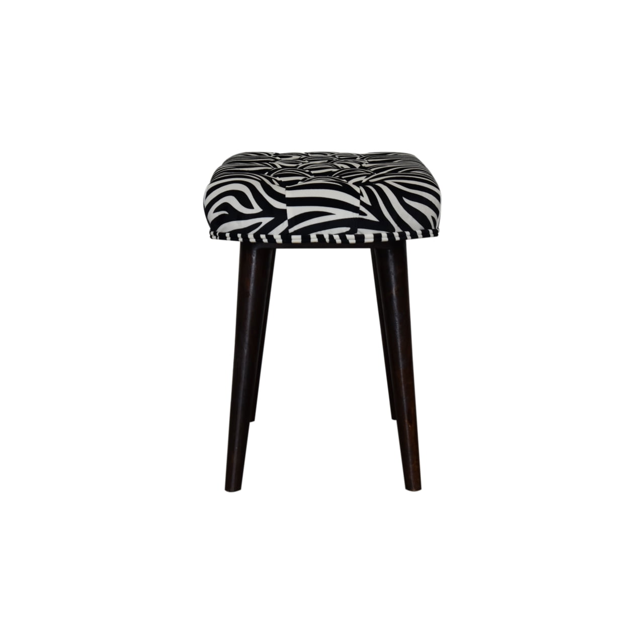 Zebra Print Deep Button Bench - Luxe Home Comforts