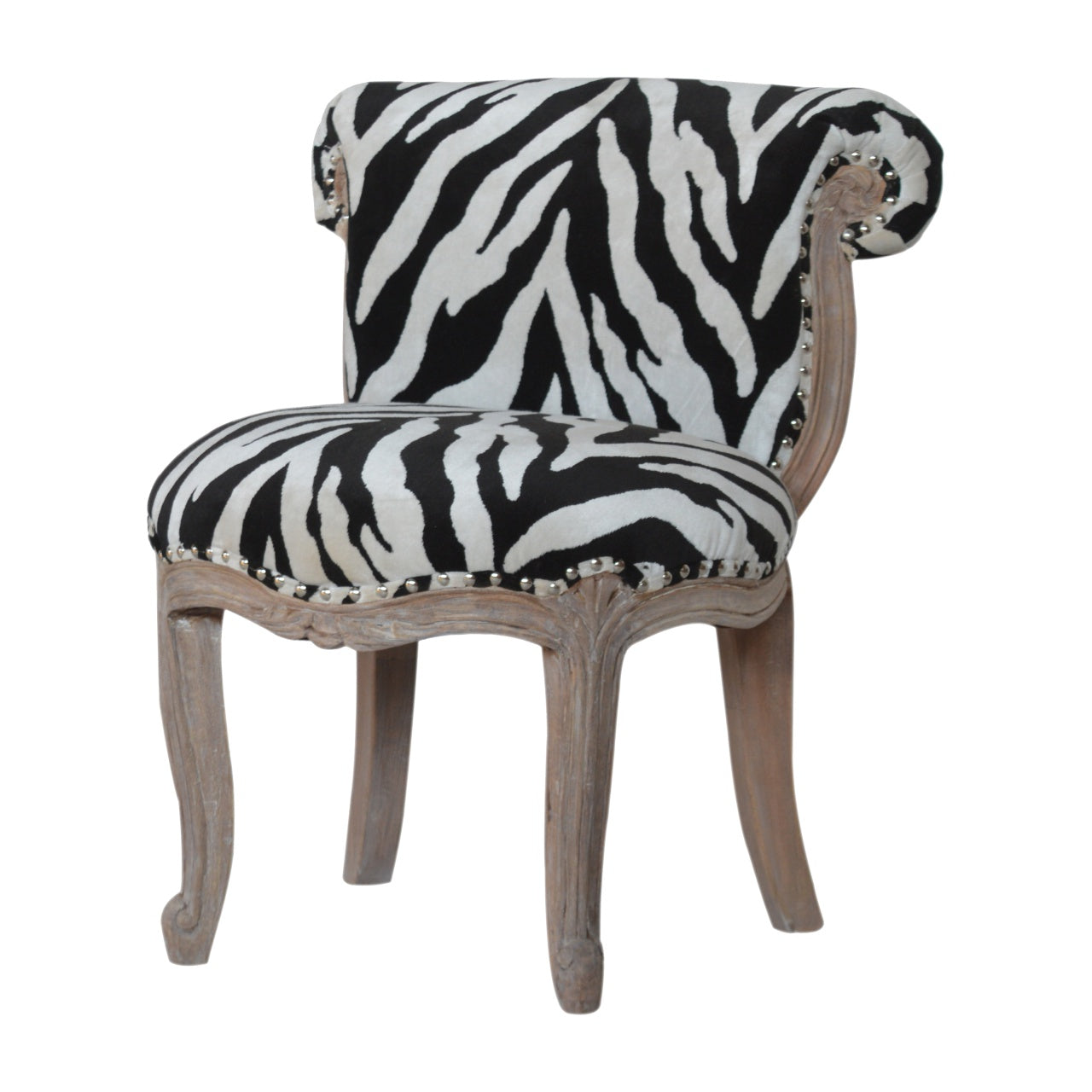 Zebra Printed Studded Chair - Luxe Home Comforts