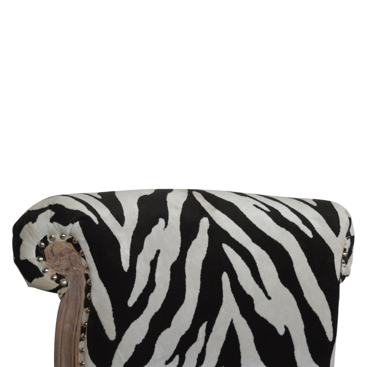 Zebra Printed Studded Chair - Luxe Home Comforts