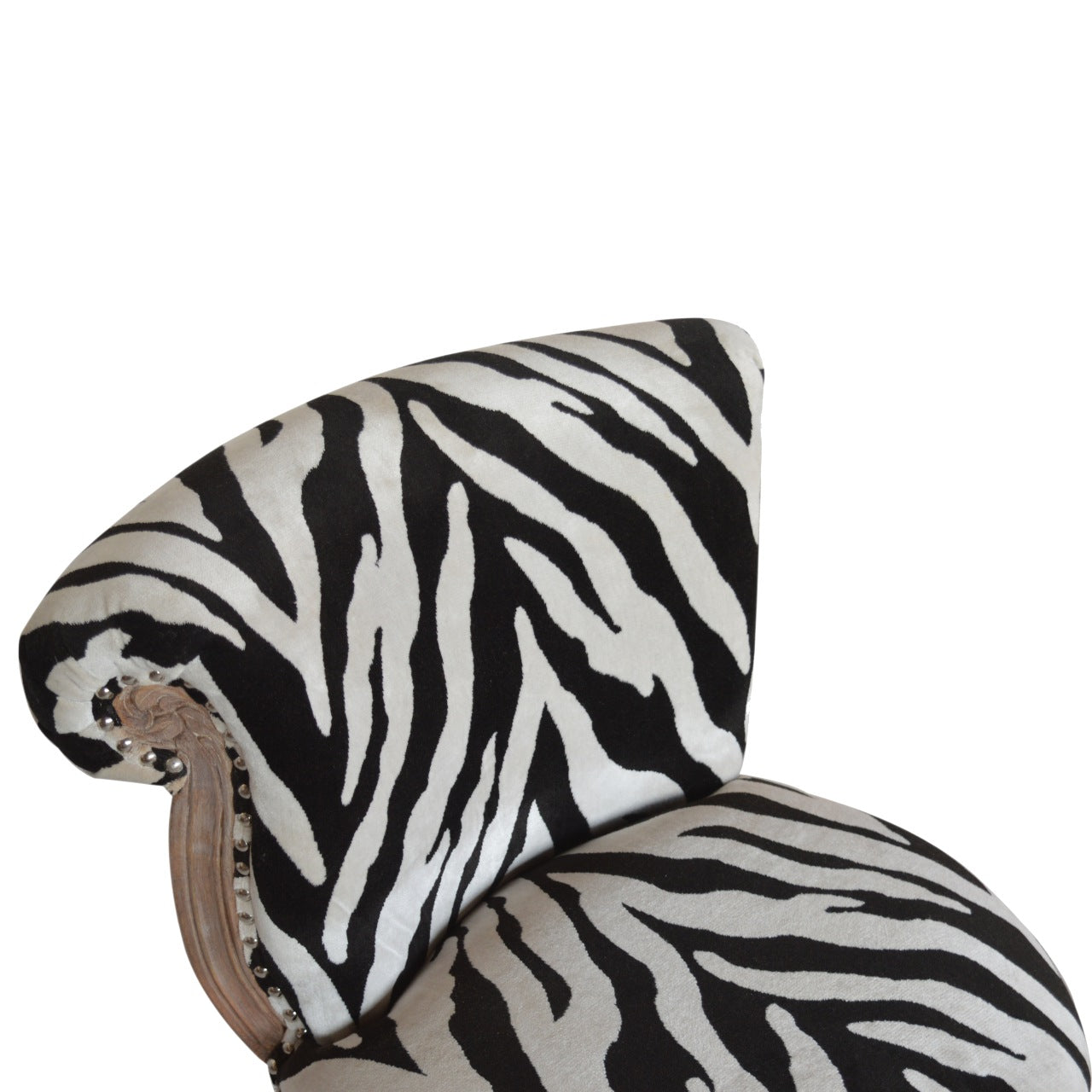 Zebra Printed Studded Chair - Luxe Home Comforts