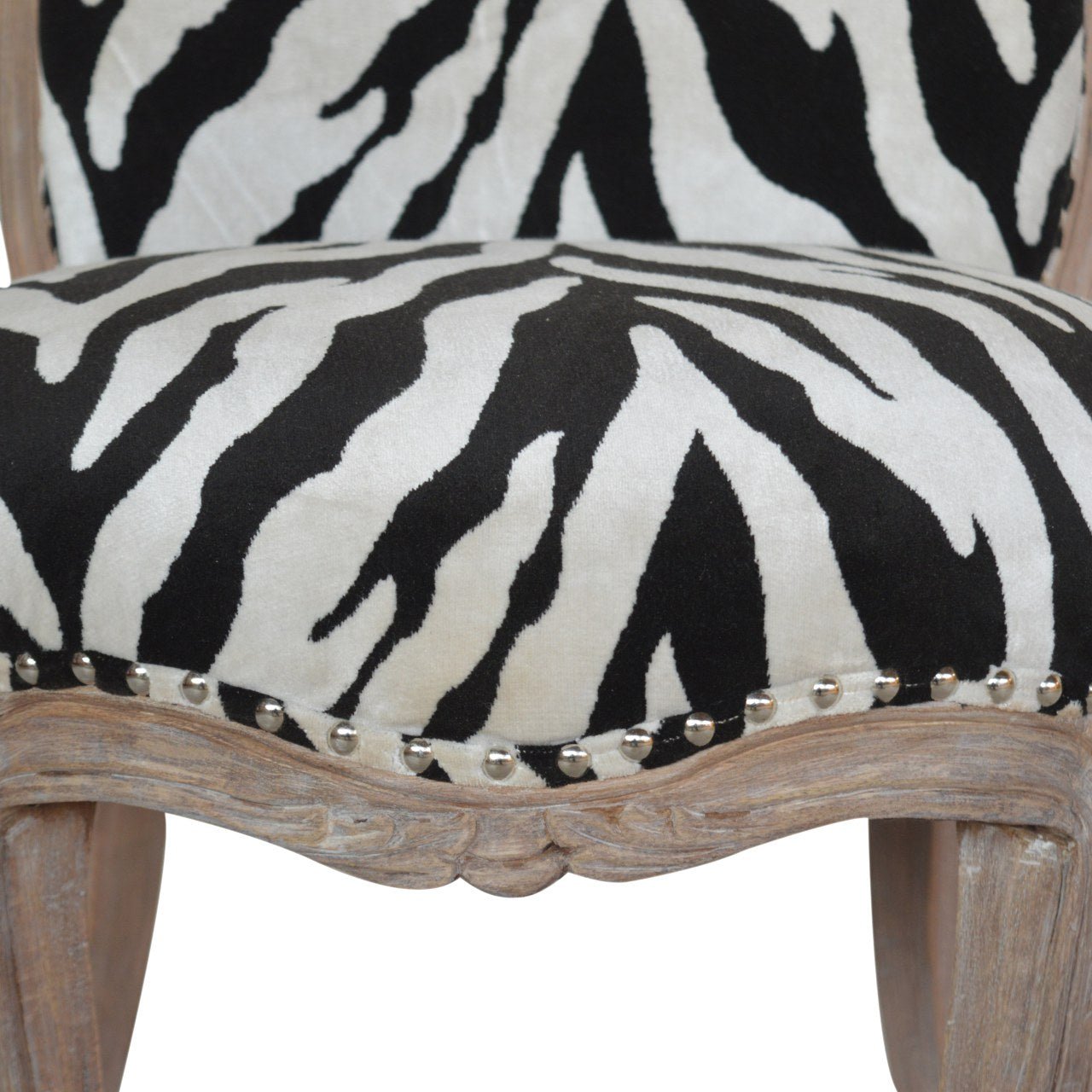 Zebra Printed Studded Chair - Luxe Home Comforts