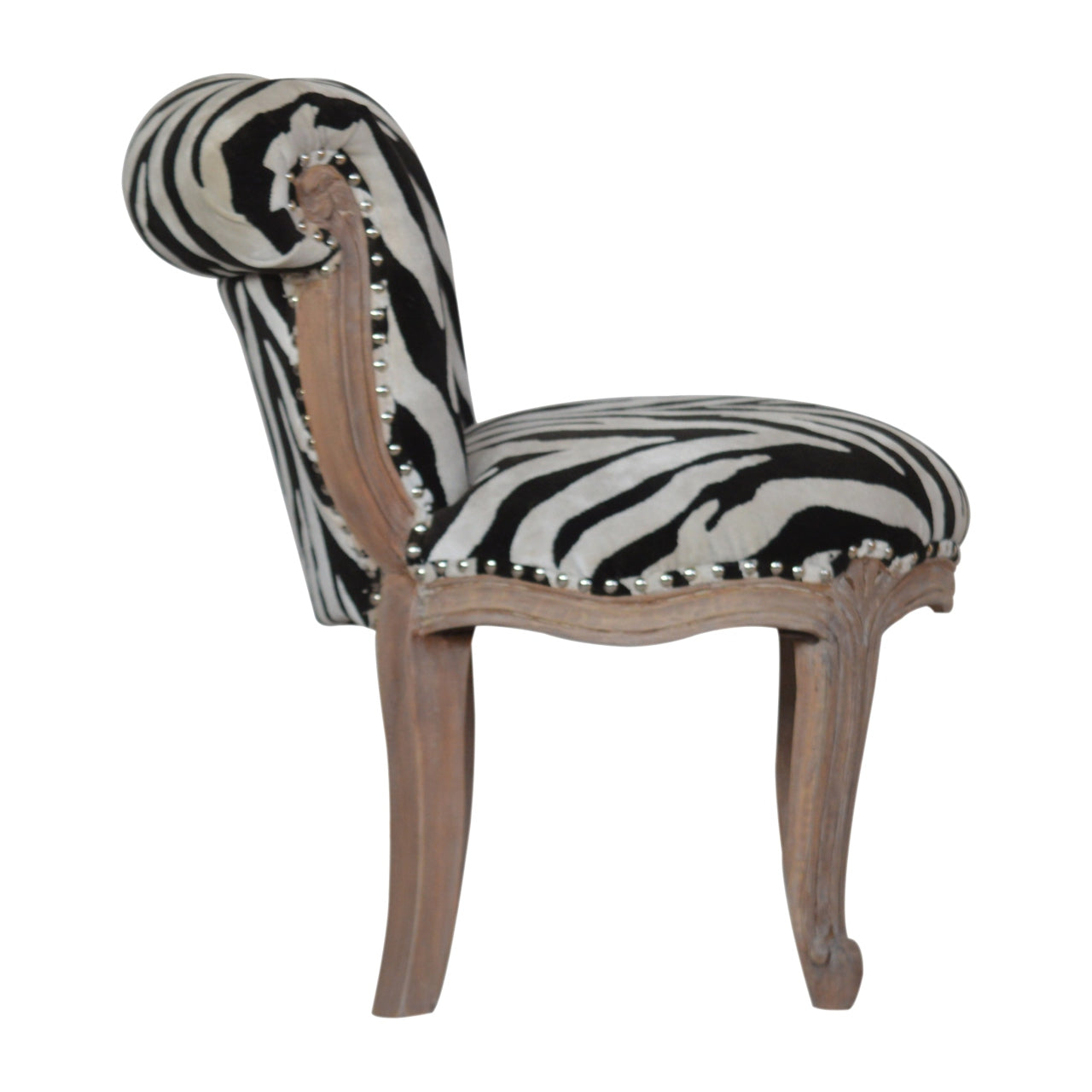 Zebra Printed Studded Chair - Luxe Home Comforts