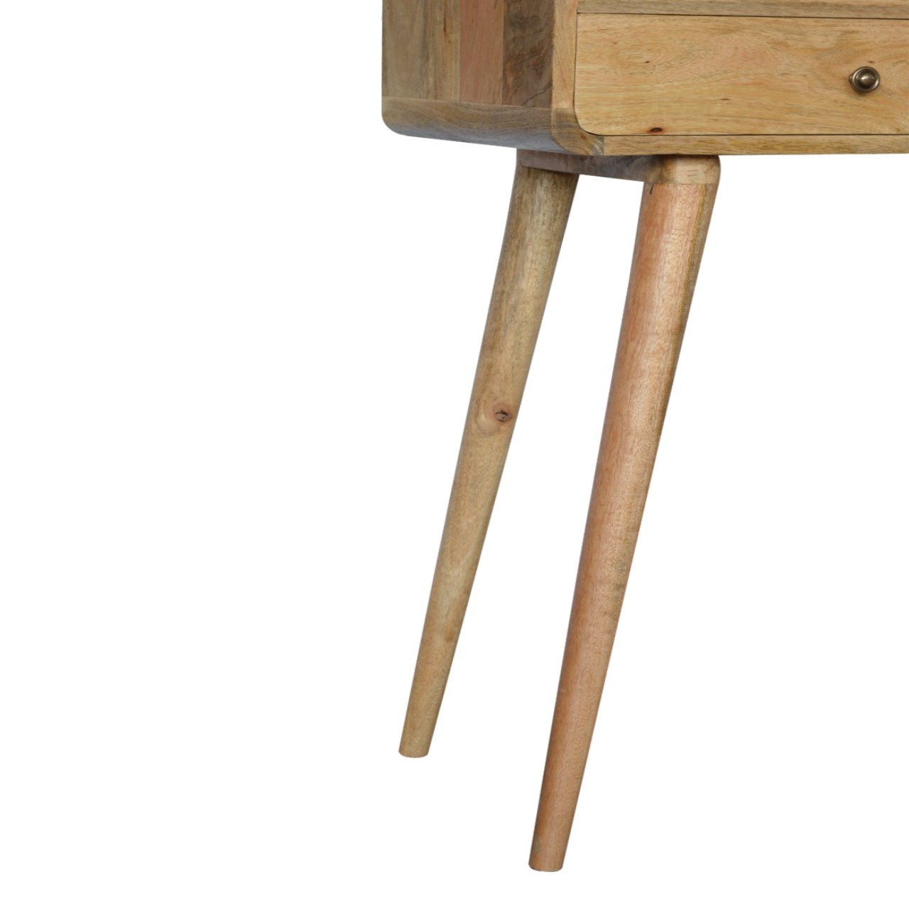 Curved Oak-ish Console Table - Luxe Home Comforts