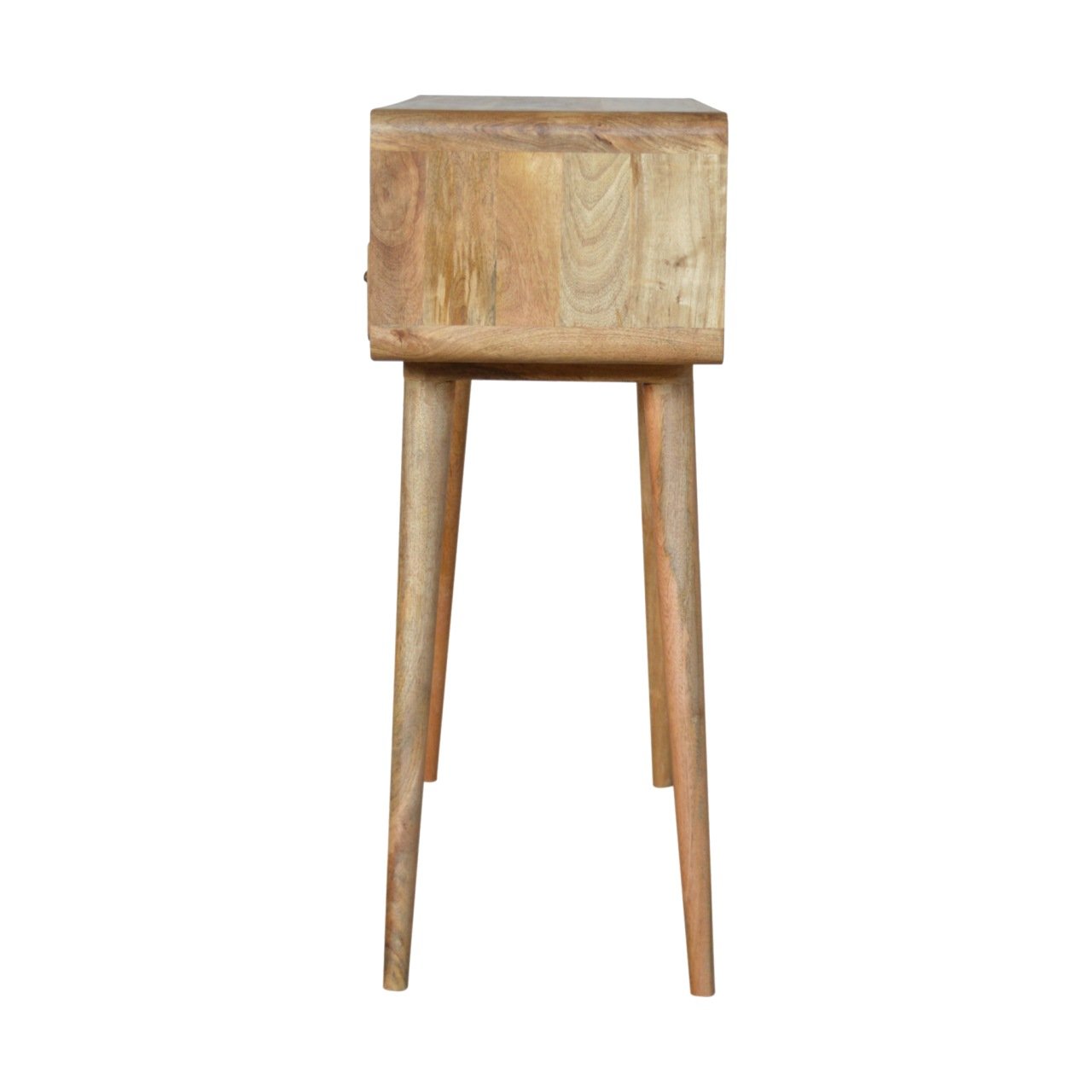 Curved Oak-ish Console Table - Luxe Home Comforts