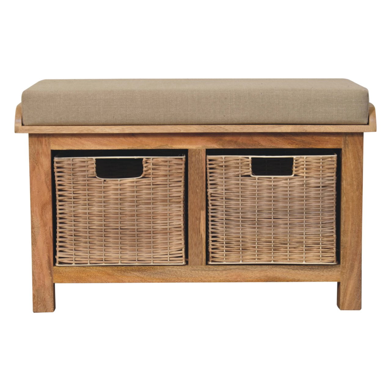 Rattan Basket Linen Bench - Luxe Home Comforts