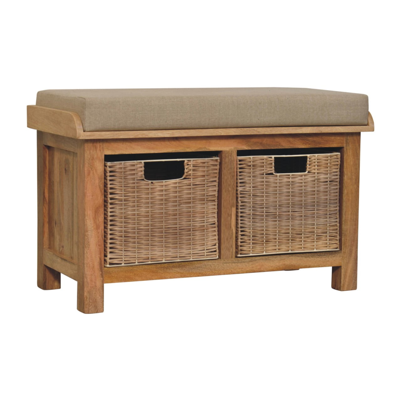 Rattan Basket Linen Bench - Luxe Home Comforts