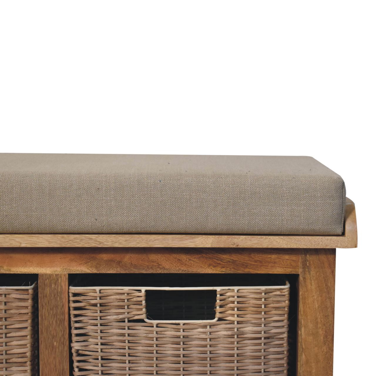 Rattan Basket Linen Bench - Luxe Home Comforts