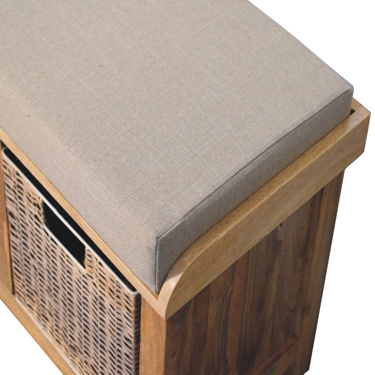 Rattan Basket Linen Bench - Luxe Home Comforts