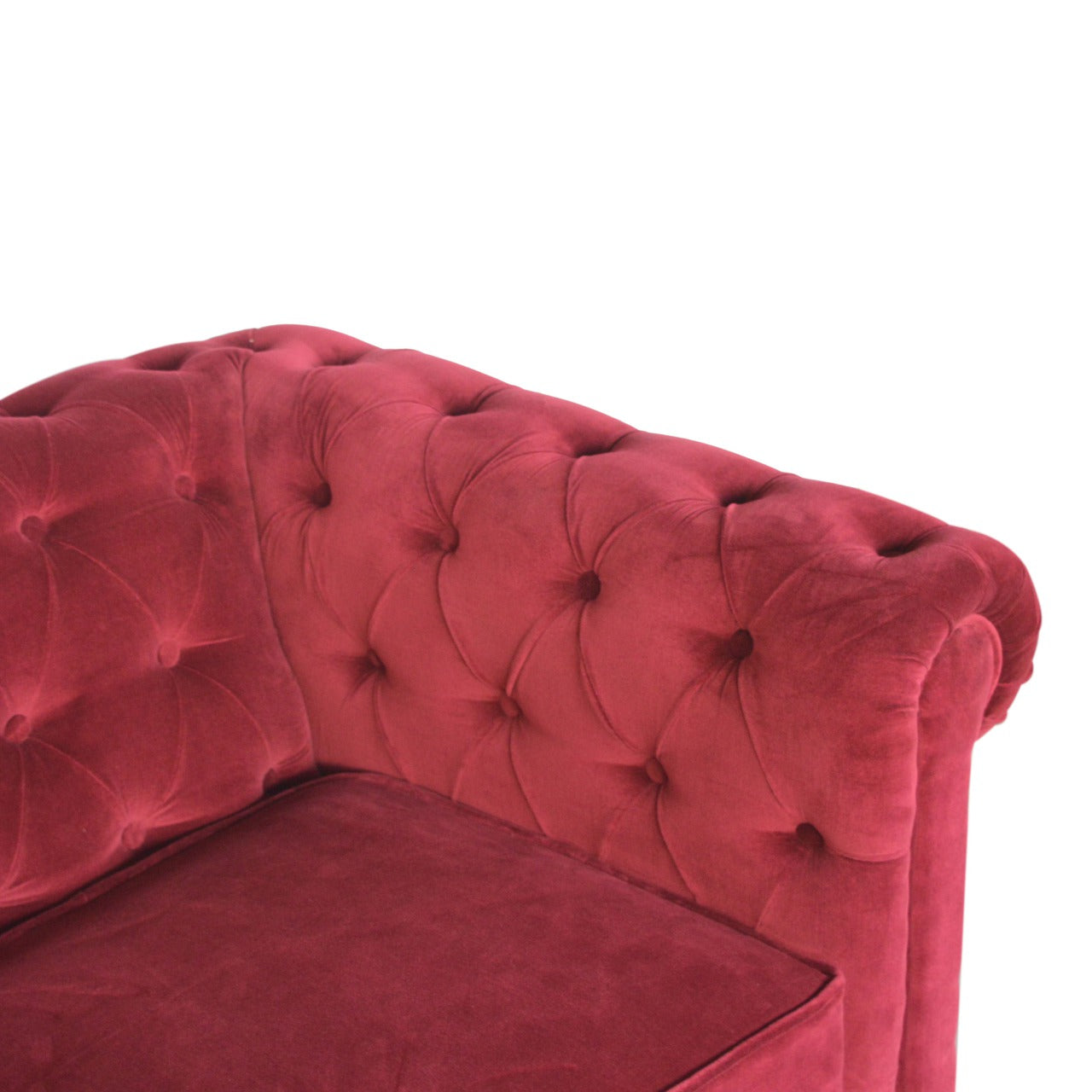 Wine Red Velvet Chesterfield Sofa - Luxe Home Comforts