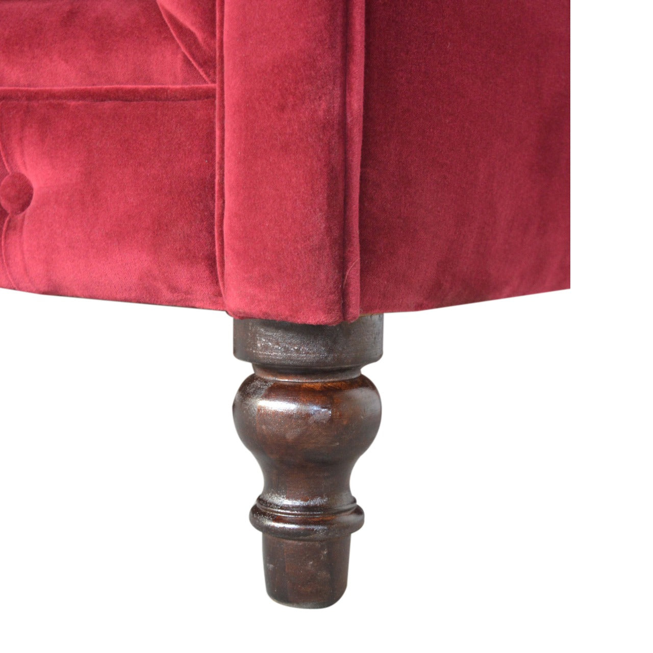 Wine Red Velvet Chesterfield Sofa - Luxe Home Comforts