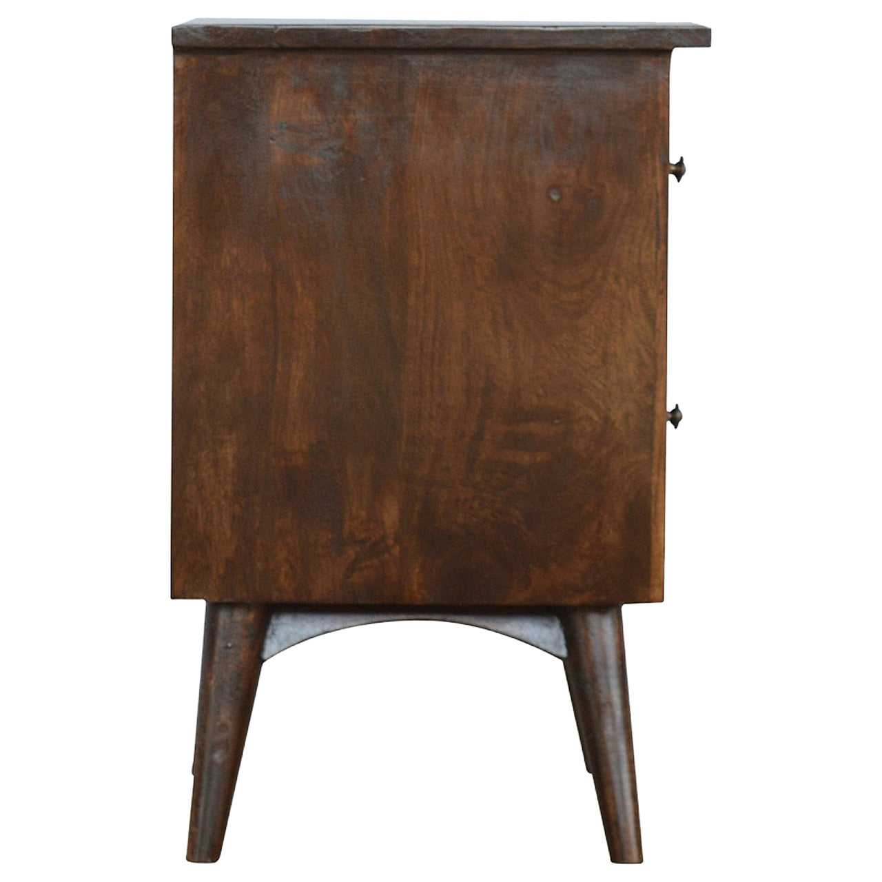 Walnut 2 Drawer Nordic Bedside Table