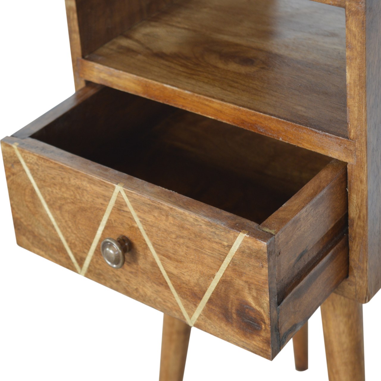 Mini Geo Brass Bedside Table