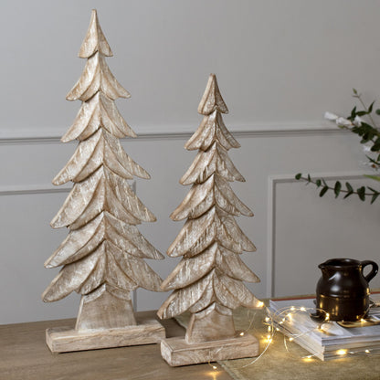 Carved Wood Large Christmas Tree - Luxe Home Comforts