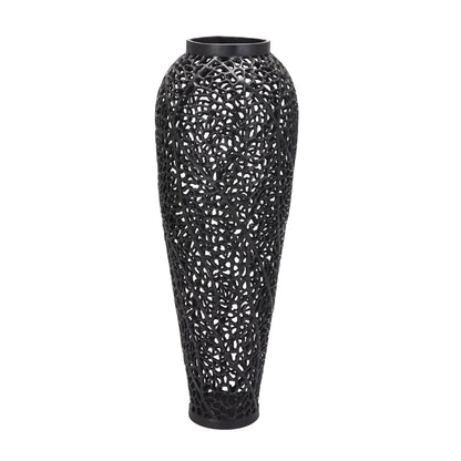 Black Cast Lattice Vase