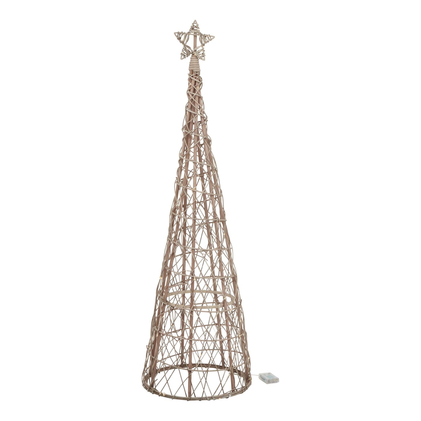 Large LED Wicker Christmas Tree With Star - Luxe Home Comforts