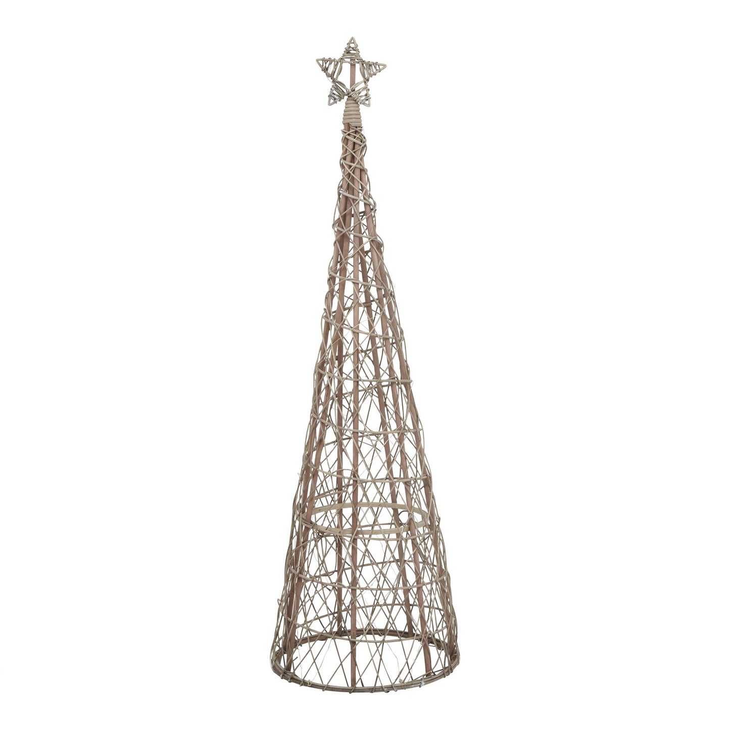 Large LED Wicker Christmas Tree With Star - Luxe Home Comforts