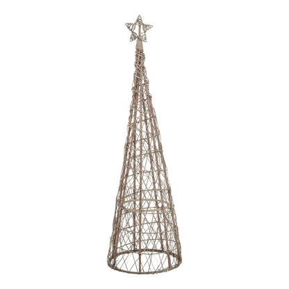 Large LED Wicker Christmas Tree With Star - Luxe Home Comforts