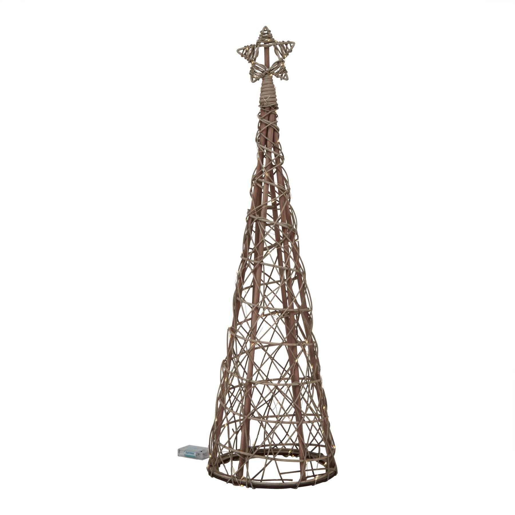 Small LED Wicker Christmas Tree With Star - Luxe Home Comforts