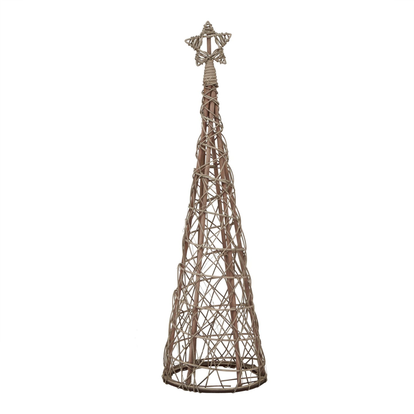 Small LED Wicker Christmas Tree With Star - Luxe Home Comforts